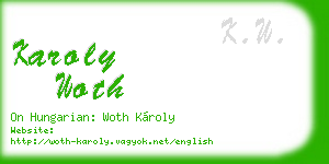 karoly woth business card